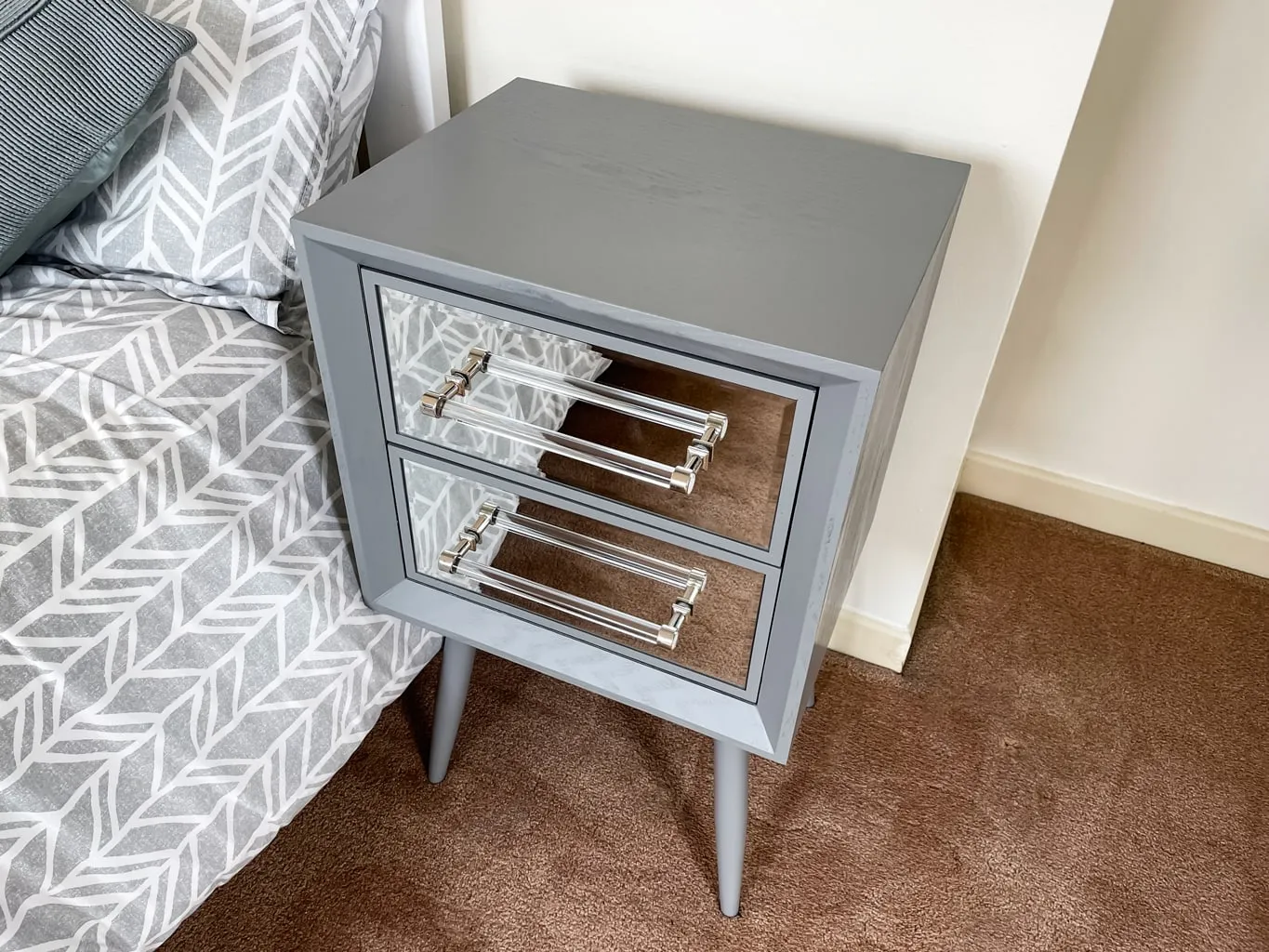 Carnaby Mirrored Bedside Table » 2 Draws