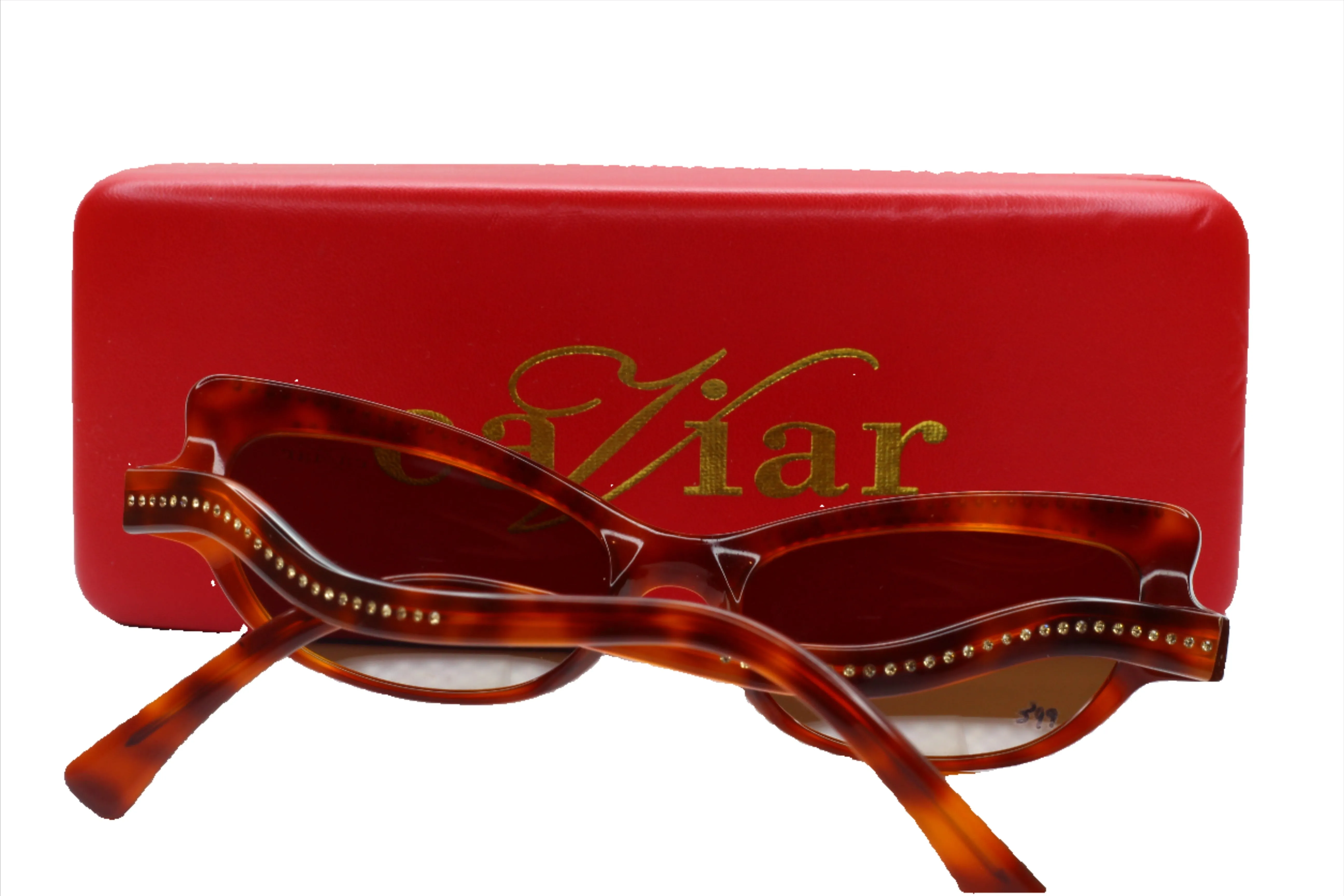 Caviar M3002 C16 Havana Brown Swarovski Crystals Luxury Sunglasses