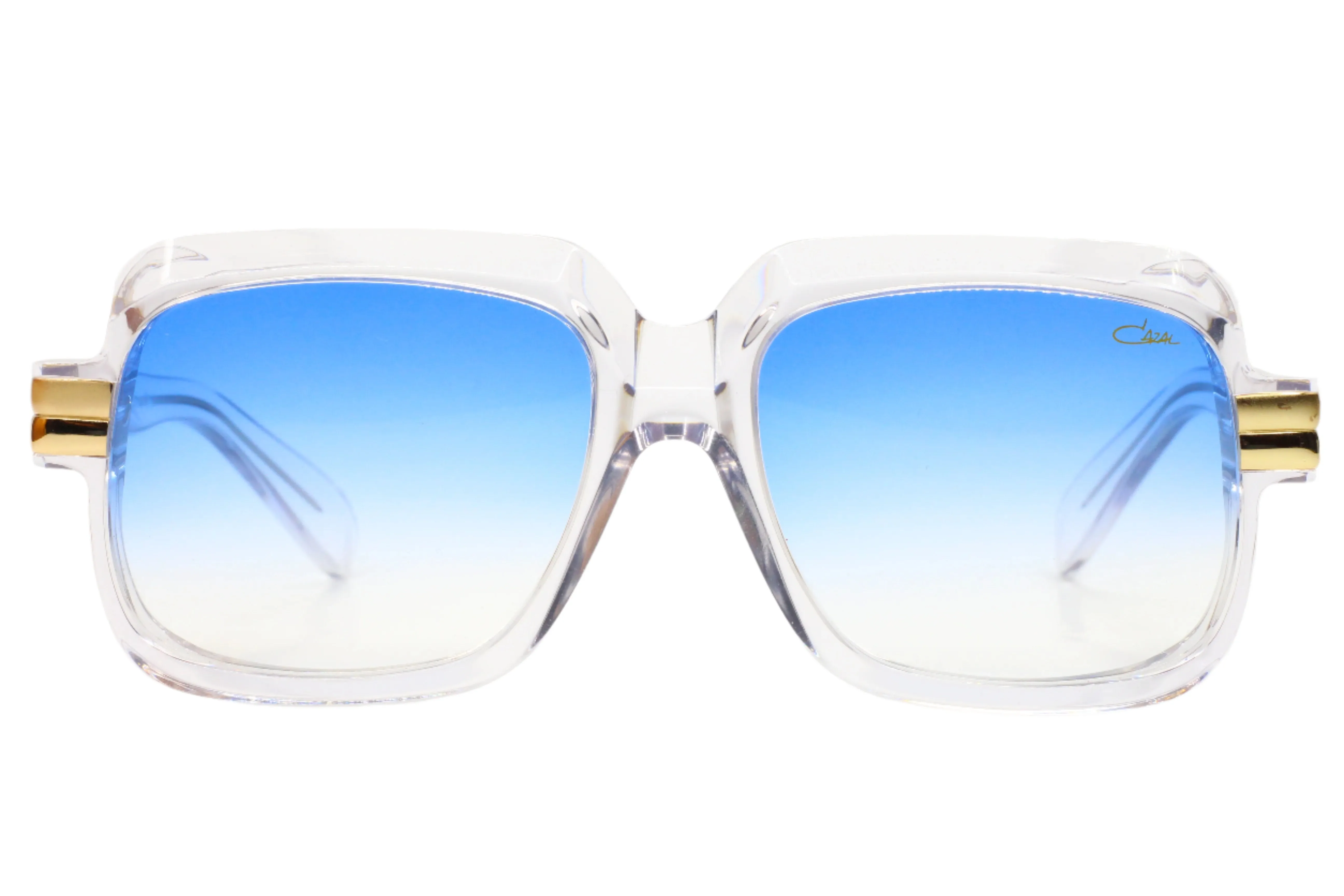 Cazal 607/3 Crystal Clear Gold Blue Gradient Legends Luxury Sunglasses -Ma