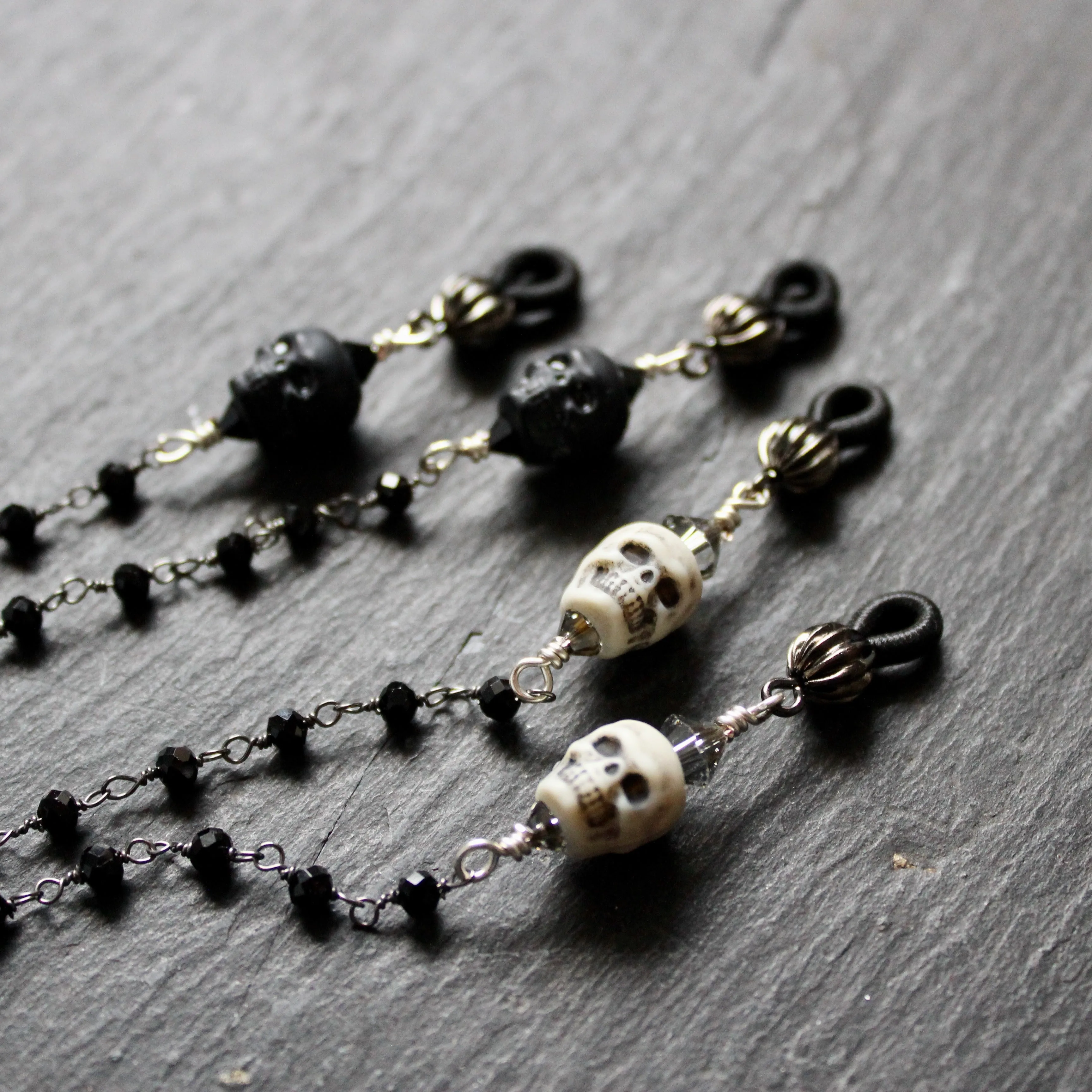 Gothic Glasses Chain with Skulls