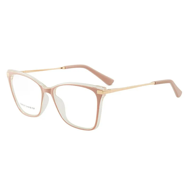 Hotony Women's Full Rim TR 90 Resin Cat Eye Frame Eyeglasses 7017