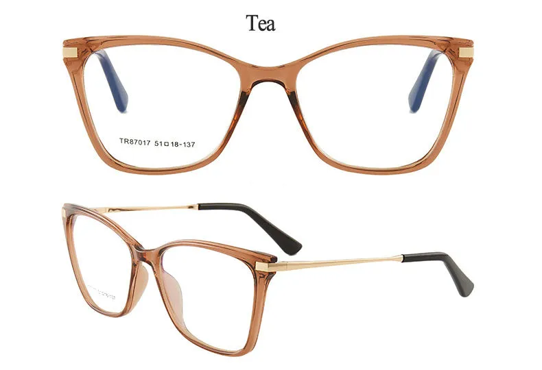 Hotony Women's Full Rim TR 90 Resin Cat Eye Frame Eyeglasses 7017