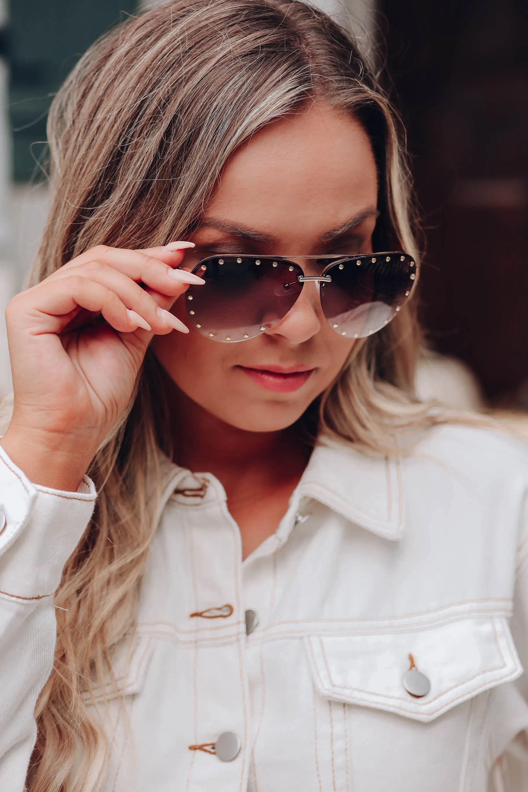 Layna Aviator Sunglasses - Gold x Smoke