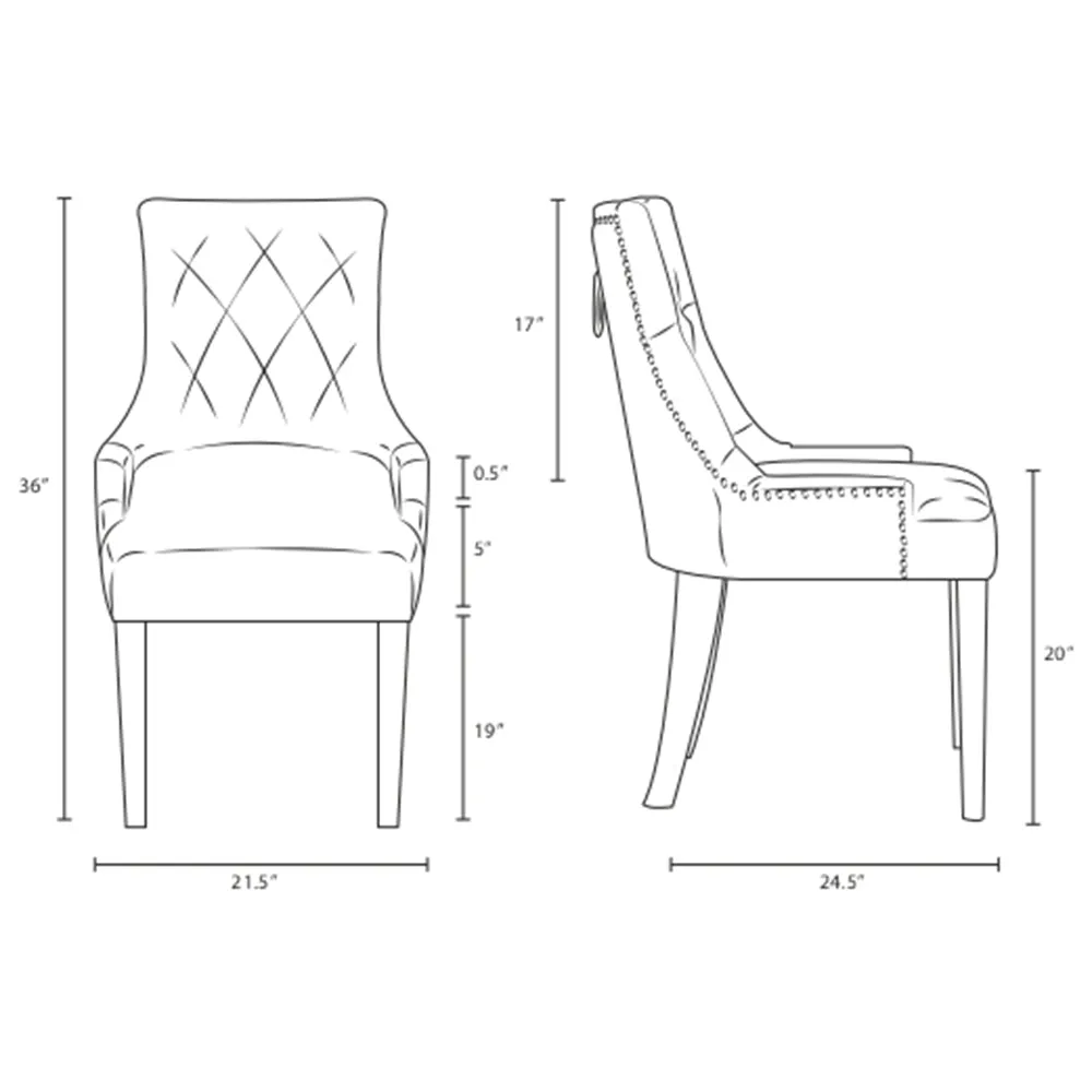 Modern Pose Dining Chair Performance Velvet - Farmhouse Breakfast Chair