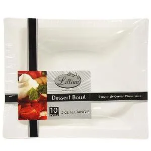 Pearl 5oz Rectangular Plastic Dessert Bowls (Case Qty: 120)